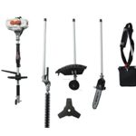 26CC 2 Cycle 4 in 1 Multi Tool with Grass Trimmer Attachment, Hedge Trimmer Attachment , Pole Saw Attachment and Brush Cutter Blade with Bonus Harness
