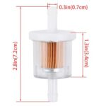 Tvent 1/4″ Fuel Filter 691035 493629 for brigs and straton with Fuel line Camp Replacement for Kawsaki 49019-0027 49019-7001 845125 Motorcycle Motor Lawn Tractor Mower (Pack of 8)