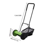 Walk-Behind Lawn Mower, Adjustable Height Push Reel Lawn Mower, Manual Reel Lawn Mower, Dual Wheeled Grass Cutter Sweeper, Reel Mover, Clinder Lawnmower, Push Reel Lawn Mower (12 in)