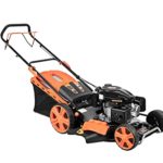 LAGINZA 196CC 21INCH 4-in-1 Self-Propelled Gas Powered Lawn Mower with Bagger Powered by Loncin Extra Cover and Blade