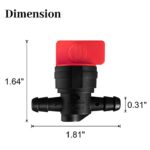 Fuel Shut Off Valve for Mower – 1/4″ Fuel Cut Off Valve for Riding Lawn Mower Garden Tractor Pressure Washer Snowblower, in Line Fuel Gas Control Shut Off Valve Switches Tap for Small Engines