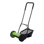 Xuthusman 12inch Adjustable Lawn Mower Manual Reel Push Walk-Behind Dual Wheeled Grass Cutter Sweeper with 23L Collection Bag 5 Blade Green