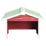 vidaXL Robotic Lawn Mower Garage 28.3″x34.3″x19.7″ Red and White Firwood