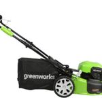 Greenworks 40V 21″ Cordless Brushless Push Mower, 4.0Ah + 2.0Ah USB Batteries and Charger Included