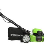 Greenworks 40V 21″ Brushless (Smart Pace) Self-Propelled Lawn Mower, 2 x 4Ah USB Batteries and Charger Included MO40L4413
