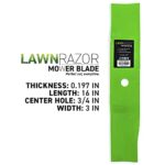 8TEN LawnRAZOR Blade Set for Cub Cadet Z-Force 18 15 Enforcer 44 Inch Deck 01008616 02005020-0637 (Mulching) 3 Pack