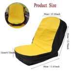 15inch Riding Lawn Mower Seat Cover Compatible with John Deere,Craftsman,Cub Cadet,Kubota,Waterproof Tractor Seat Cover(Yellow)
