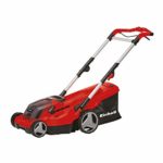 Einhell GE-CM 36-Volt Cordless 15-In Walk Behind Push Lawn Mower w/ 6-Position Height Adjustment, Adjustable Handle, 11.9 Gal Capactiy Collection Bag, Kit (w/2x 4.0-Ah Battery + Dualport Fast Charger)