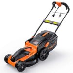 TK Electric Lawn Mower, 11 Amp, Corded Lawn Mower, 16-Inch Cutting Width, 6 Cutting Heights Adjustable (25 mm-75 mm), 2 Handle Height Settings, Folded Storage, 15.8 Gal Collection Bag, KALM1340A