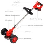 Electric Weed Eater String Trimmer Weed Wacker Lawn Edger with 2 Li-Ion Battery 1 Charger and 17 Cutting Blades for Lawn Yard Garden Bush Trimming & Pruning