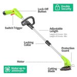 GardenJoy String Trimmer,12V Cordless Trimmer Lawn with Cutting Blade, 2.0Ah Lithium-ion Edger Battery Powered & Electric Grass Trimmer ,Adjustable Handle and Height for Weed Wacker,Yard and Garden