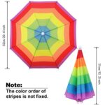 4 Pieces Rainbow Umbrella Hat Adjustable Sun-rain Umbrella Hat for Adults and Kids (Color Set 2)