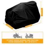 INSTAR Riding Lawn Mower Cover Tractor Cover Waterproof Heavy Duty 210D UV Protection Universal Fits with Drawstring & Storage Bag (Black,XXL (96″ L x 20″ W x 55″ H))