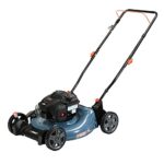 SENIX Gas Lawn Mower, 21-Inch, 125 cc 4-Cycle Briggs & Stratton Engine, 2-in-1 Push Lawnmower Mulch and Side Discharge, 6-Position Height Adjustment, 8-Inch Wheels, LSPG-M3, Blue