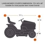 Lawn Mower Cover Waterproof Tractor Cover Fits Decks up to 54″, Universal Fit Outdoor Riding Lawn Mower Covers with Drawstring Storage Bag (72″L x 54″W x 46″H)