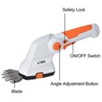 LIGO 7.2V Cordless Hedge Trimmer for Gardening, 2 in 1 Lithium-ion Battery Grass Shears, Garden Lawn Mower Edging Border in Multi-perspective Adjusted Ar.N KX7.2VG001(Grass Shear)