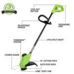 Greenworks 24V 10″ Cordless TORQDRIVE™ String Trimmer, 2.0Ah USB Battery and Charger Included