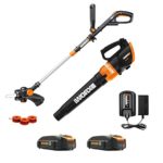 Worx WG954 20V Revolution Grass Trimmer/Edger and Turbine Blower Combo Kit with Two 20V (2.0Ah) Batteries, Charger