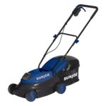 Sun Joe MJ401C-XR-SJB 14-Inch 28-Volt 5-Amp Cordless Lawn Mower w/Brushless Motor, 10.6-Gallon Detachable Collection Bag, Dark Blue