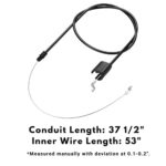 Control Cable Fit for MTD Lawn Mower – Engine Zone Control Cable Fit for MTD Craftsman Yard Machines Troy Bilt Bolens 12AV566N711 11A-542Q711 11A-020L706 Push Mower, Replace 946-0957 746-0957