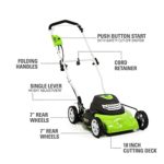 DMOXI 18″ 12 Amp Corded Electric Push Walk-Behind Mower