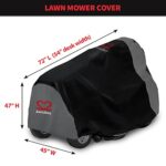 Riding Lawn Mower Cover, Upgrade Heavy Duty 600D Waterproof Polyester Oxford Tractor Cover UV & Dust & Water Resistant, Universal Fit Decks up to 54″ with Drawstring & Storage Bag