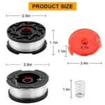 AF-100 Weed Eater Trimmer Spools Fit for Black & Decker,0.065″ Trimmer line,30ft,Autofeed String,Compatible with GH400 GH500 GH600 GH610 GH900 ST6600 ST7000 (12 Spools, 2 Caps, 2 Springs)