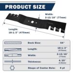 TANGWOD 742-0677 Toothed Mulching Lawn Mower Blade for Many 54 inch Deck, Fit for Craftsman, Troy-Bilt, Cub-Cadet, MTD, Replaces for 742-0677B, 942-0677, 942-0677A, 942-0677B, Toro 112-0931, 3 Pack