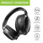 Avantree Aria Bluetooth Noise Cancelling Headphones with Microphone, Boom Mic & Built-in Mic for Calls, 35H Playtime Wireless Headphones, Over Ear Wireless & Wired Headset for Phone PC Computer Laptop