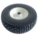 2-Pack 13×5.00-6″ Front Flat Free Tire and Wheel Assembly For Riding Lawnmower with 3″ Hub, 3/4″ Bushings.Turf Tread.