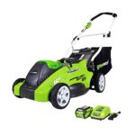 Greenworks 40V 16” Cordless Electric Lawn Mower, 4.0Ah Battery and Charger Included & 40V 4.0Ah Lithium-Ion Battery (Genuine Greenworks Battery)