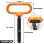 CZC AUTO Magnetic Hitch Pin 5/8″ Lawn Mower Trailer Hitch Pin, Magnet Trailer Gate Pin for Simple One Handed Hook On & Off – Securely Hitch Lawn & Tow Behind Attachment, Orange