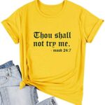 Nlife Women Thou Shall Not Try Me Letter Print Long Sleeve Crew Neck T-Shirt Top