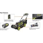 RYOBI 20 in. 40-Volt 6.0 Ah Lithium-Ion Battery Brushless Cordless Walk Behind Self-Propelled Lawn Mower with Charger Included