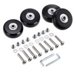 F-ber Luggage Suitcase Wheels with ABEC 608zz Bearings, 40mm Inline Outdoor Skate Replacement Wheels, Set of 4 Wheels (Black, OD40mm x H18mm x ID6mm/1.57″ x 0.7″ x 0.24″)