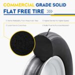 New Flat Free Mower Tire w/Steel Rim 11×4.00-5 – Centered Hub 3.4″-5″ with 3/4″ or 5/8″ Greased Bushing for Zero-Turn Lawn Mowers & Garden Tractors 114005 T161 (2 Pack)
