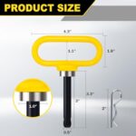 TRUSTKITS Magnetic Hitch Pin, Heavy Duty Ultra Strong Neodymium Magnet Lawn Mower Trailer Gate Pins Accessories 1/2 Inch for Mowers, Lawn Tractors, Towing – Simple One Handed Hook On & Off(Yellow)