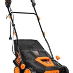 WEN DT1315 15-Inch 13-Amp 2-in-1 Electric Dethatcher and Scarifier with Collection Bag, Black