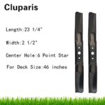 Cluparis 46 inch Lawn Mower Blades for MTD XT1 XT2 LT46 LTX1045 LTX1046 46” Deck Lawnmower Replace for Cub Cadet/Troy-Bilt 942-04244A 942-04290 942-04244 742-04244 742-04290, 2 Pack Low-Lift