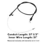 Control Cable Fit for Troy Bilt Lawn Mower – Engine Stop Cable Fit for MTD Craftsman Yard Man Troy Bilt TB110 TB230 TB280ES TB330XP TB350XP Mower, Replace 946-04661A 946-04661 746-04661A 746-04661