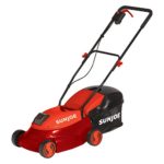 Sun Joe MJ401C-XR-RED 14-Inch 28-Volt 5-Amp Cordless Lawn Mower w/Brushless Motor, 10.6-Gallon Detachable Collection Bag, Lightweight, Red