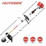 HUYOSEN 25.4CC 2-Cycle 18-Inch Straight Shaft Gas Powered String Trimmer, Brush Cutter Weeder Eater with Attachment Capabilities for Lawn Care and Garden