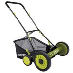 Sun Joe MJ501M w/ 7-Gallon Detachable, 9-Position Height Adjustment, 5 Steel Blades, Compact Design, 18-Inch Manual w/Grass Catcher, Green/Black