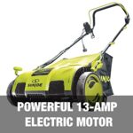 Sun Joe AJ805E 15-Inch 13-Amp Electric Dethatcher and Scarifier w/Removeable 13.2-Gal Collection Bag, 5-Position Height Adjustment, Airboost Technology Increases Lawn Health, Green