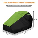 Zero Turn Mower Cover,Waterproof Heavy Duty Fits Up to 60”Mower Decks,600D Polyester Oxford UV and Water Resistant,Windproof Buckle Strapping Designed for Storage and Trailering