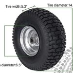 15×6.00-6 Lawn Mower Tire and Wheel Front Tire Compatible with John Deere Craftsman Husqvarna Riding Mowers Lawn Tractors