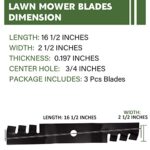 Autsurles Lawn Mower Toothed Mulching Blades Replace for Scotts John Deere M113517 M115495 48 inch Decks Lesco 051508 F525 F510 GT225 GT235 GT245 GT242 GT262 GT275 GX345 3 Pack