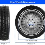 Budrash 42710-VE2-M02ZE Rear Wheels for Hon da Lawn Mower, 42710-VE2-M01ZE Back Wheels Tires for Hon da HRR2169VKA HRR2168VKA HRR2162SDA 21″ Self Propelled Walk Behind Mower/Push Mower