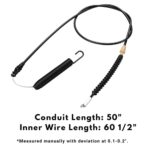 Deck Engagement Cable Fit for Cub Cadet Lawn Tractor – PTO Blade Engagement Cable Fits Cub LTX1045 LTX1046 LTX1040 Troy-Bilt MTD Craftsman Yard Huskee Riding Lawn Mower, Replace 946-04618C 746-04618