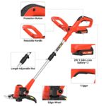 PAXCESS Cordless String Trimmer/Edger, 20V 10-Inch Weed Eater with 2Pcs 1.50Ah Batteries, 1Pcs Charger and Replacement Spool Line, Length Adjustable Weed Wacker